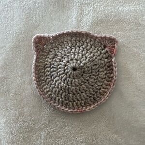 Handcrafted Cat Ear Crochet Kids Accessory - Gray and Pink